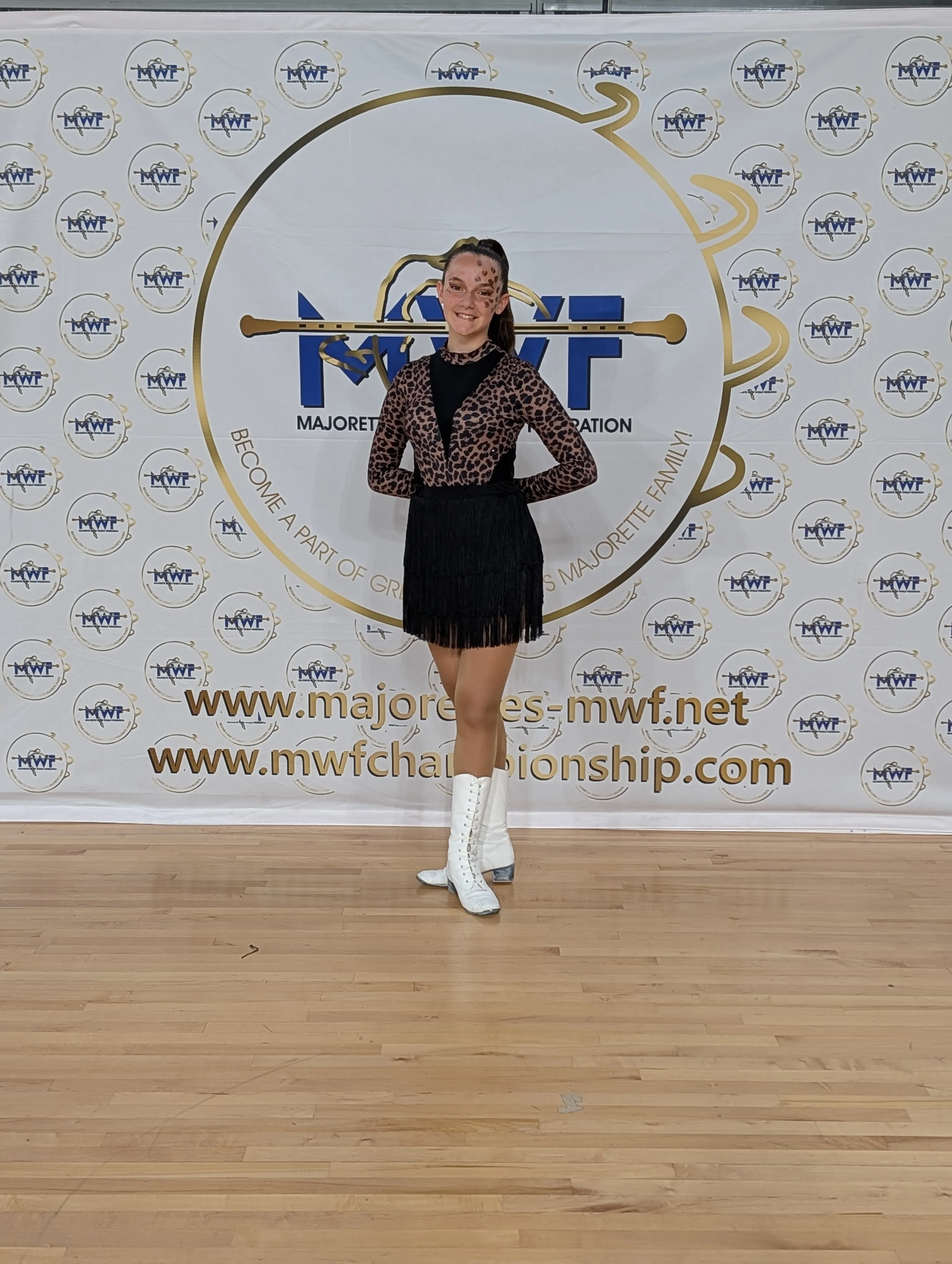 Aurora performing Solo Baton Junior at MWF European Championships in Varazdin