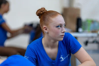 Ritratto di atleta con trucco di scena — Majorettes Onda Azzurra, Jesolo