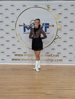 Aurora al termine della gara Solo Baton Junior agli Europei 2026 — Majorettes Onda Azzurra, Jesolo